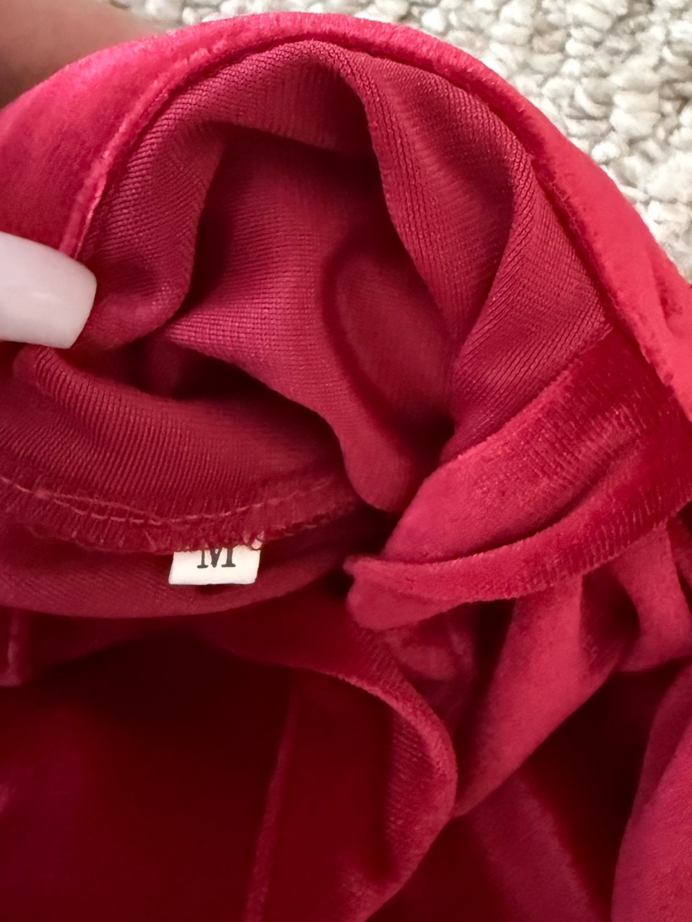 Red Velvet Button Shirt - Picture 4 of 4